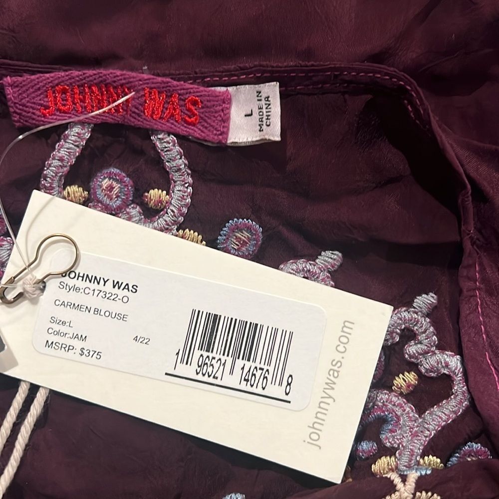 Johnny Was Carmen Button-Up Blouse in Jam, NWT, Size L - Picture 10 of 16